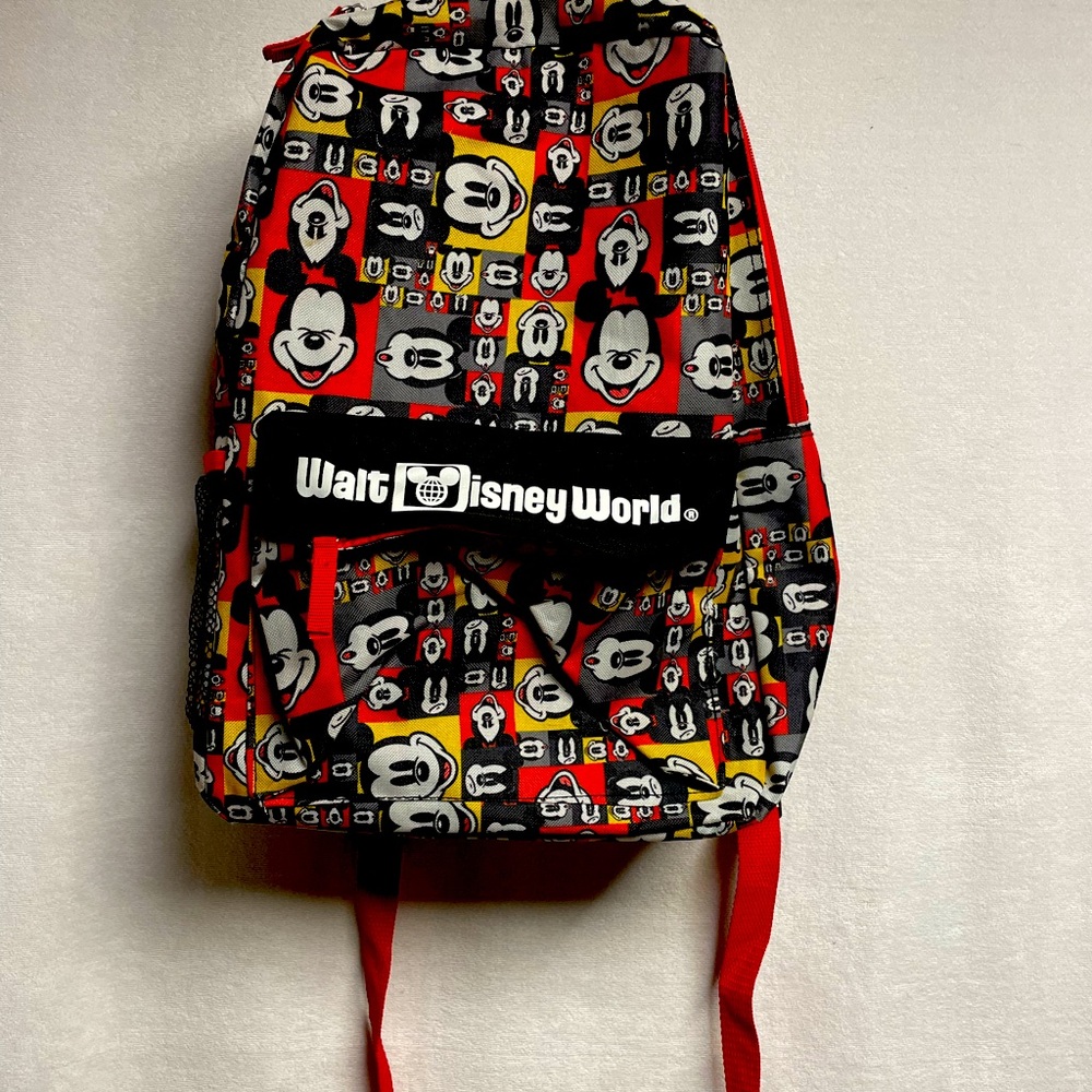 Disney‎ Parks Authentic Walt Disney World Mickey Mouse Back Pack Red blk white